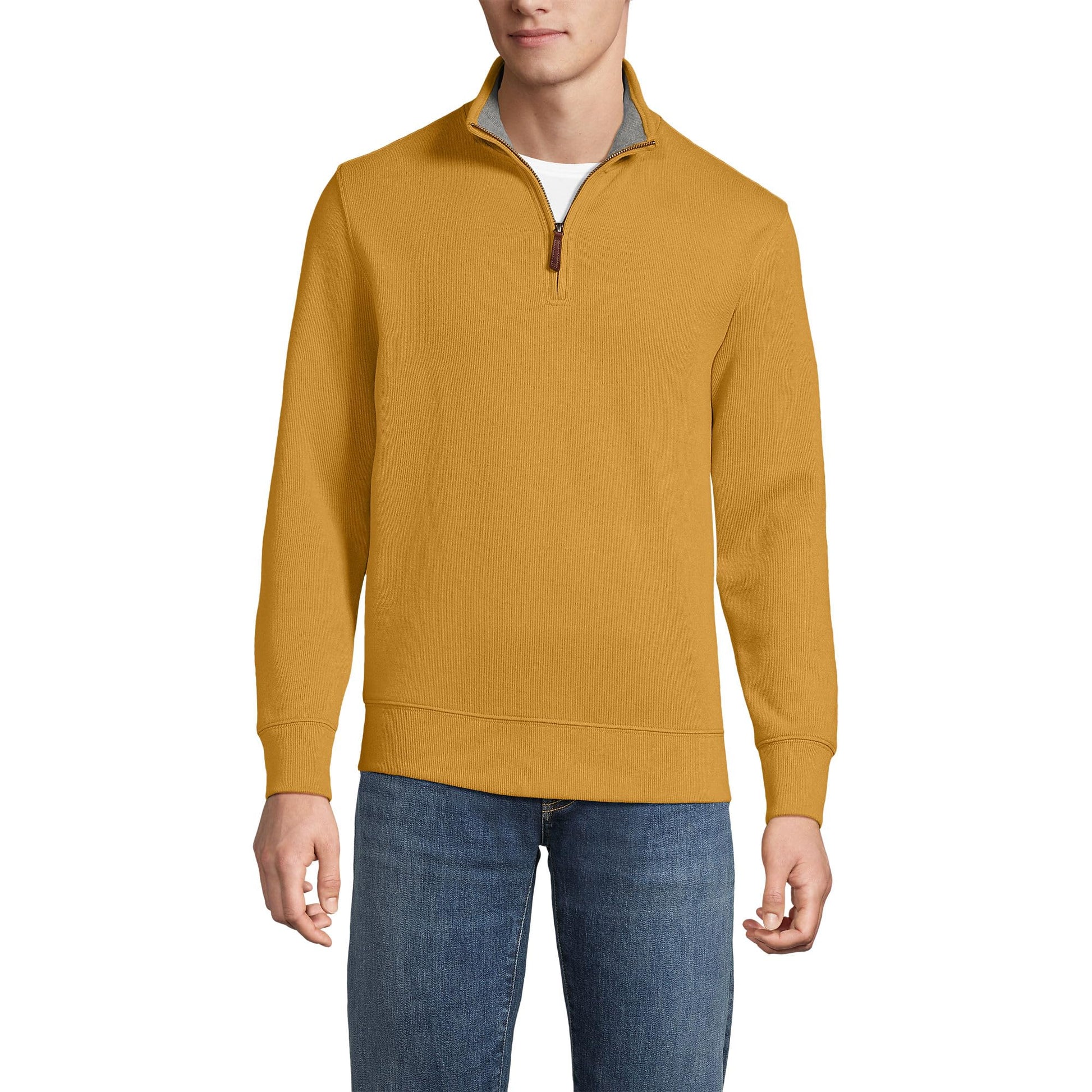 Lands' End Bedford Rib Quarter Zip Sweater