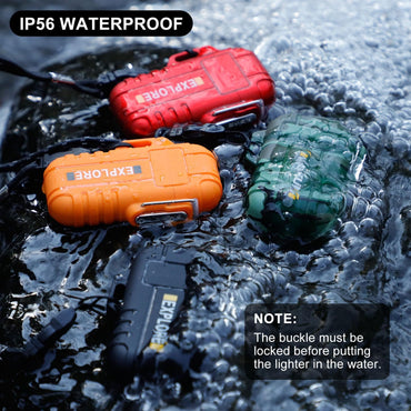 LcFun Waterproof Electric Dual Arc Lighter USB Rechargeable Outdoor Windproof Flameless Plasma Lighters for Camping, Hiking, Adventure, Survival Tactical Gear Gifts for Men