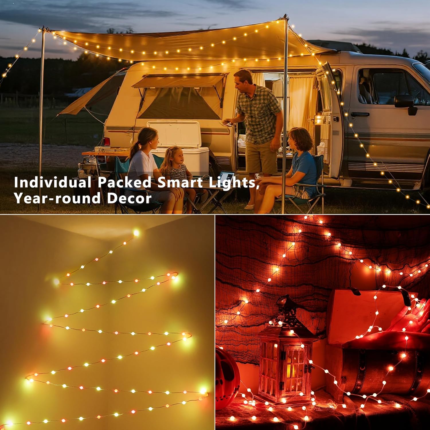 Brizled Snow Flocked Smart Christmas Tree, 2ft Mini Christmas Tree with 100 LED RGB Light, App/Voice Control 159+ Scenes Tabletop Xmas Tree USB C Music Small Tree Work with PD Power for Fireplace Desk