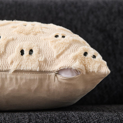 DFXSZ Halloween Pillow Covers 12x20 inch Ghost Decor Beige Halloween Lumbar Pillow Covers Decorative for Halloween Home Decor for Sofa 095B