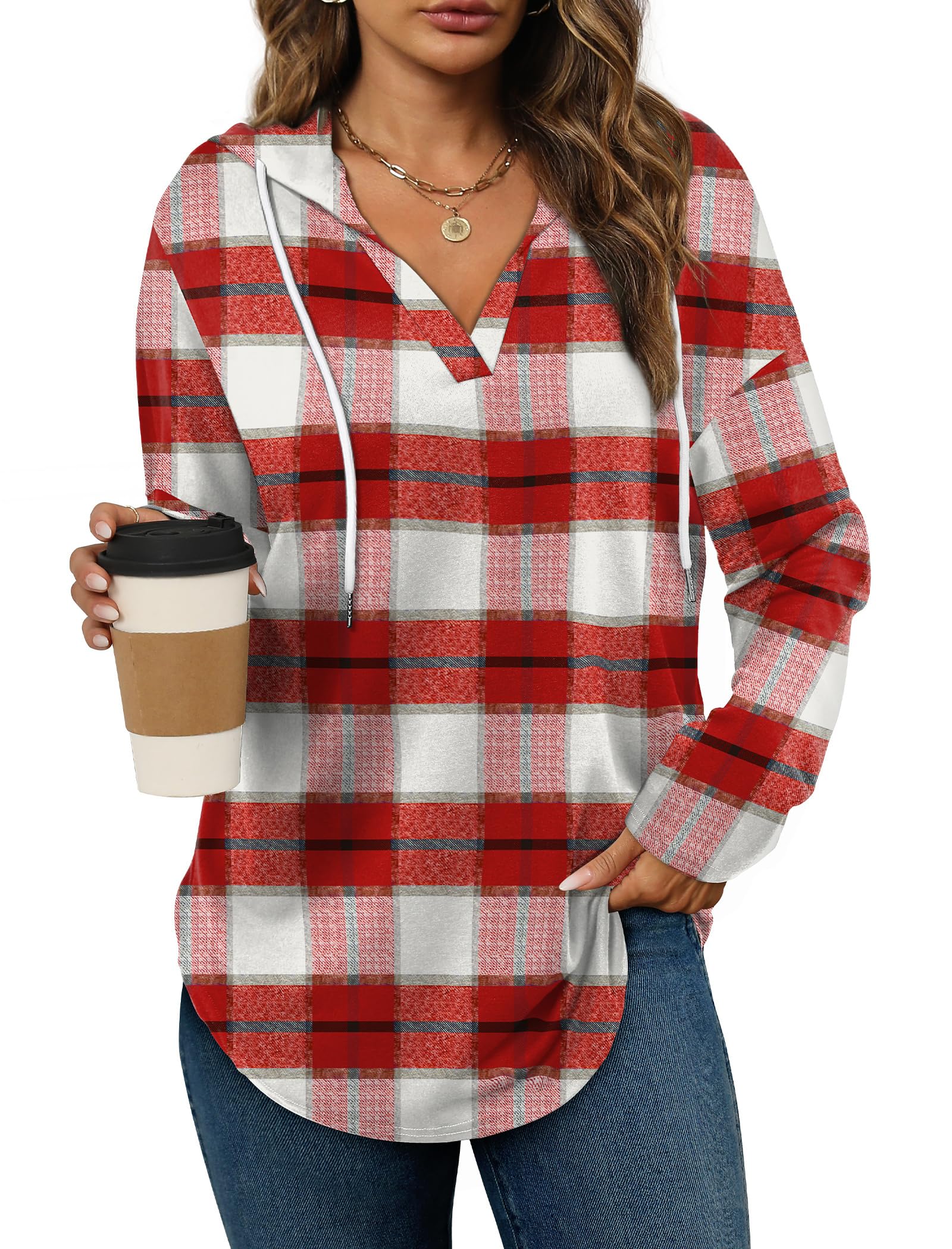 Bofell Womens Fashion Tops Hoodies for Women Pullover Oversized Sweatshirts Long SLeeve Shirts Loose Fit