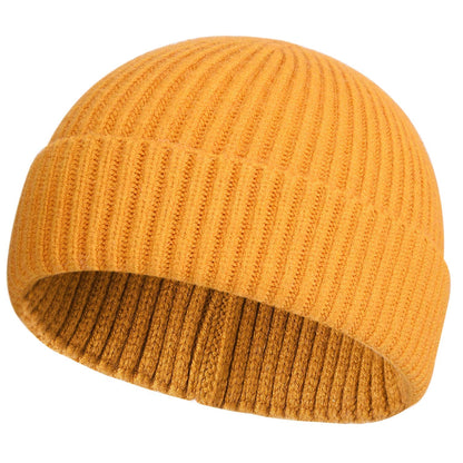 ROYBENS Swag Wool Knit Cuff Short Fisherman Beanie for Men Women, Winter Warm Hats