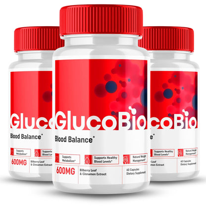 Original GlucoBio Glycogen Support Capsules Advance Premium Formula, Natural Ingredients for Overall Health & Balanced Lifestyle | Gluco Bio Glyco Reviews | 60 Capsules Each Bottle (Pack of 1)