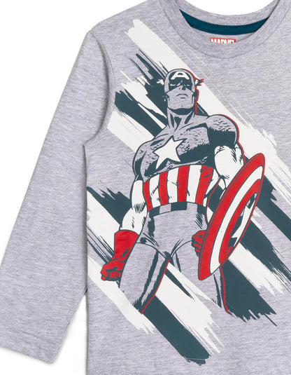 Marvel Avengers Spider-Man Iron Man Captain America Hulk Black Panther Miles 2 Pack Long Sleeve T-Shirts Toddler to Big Kid