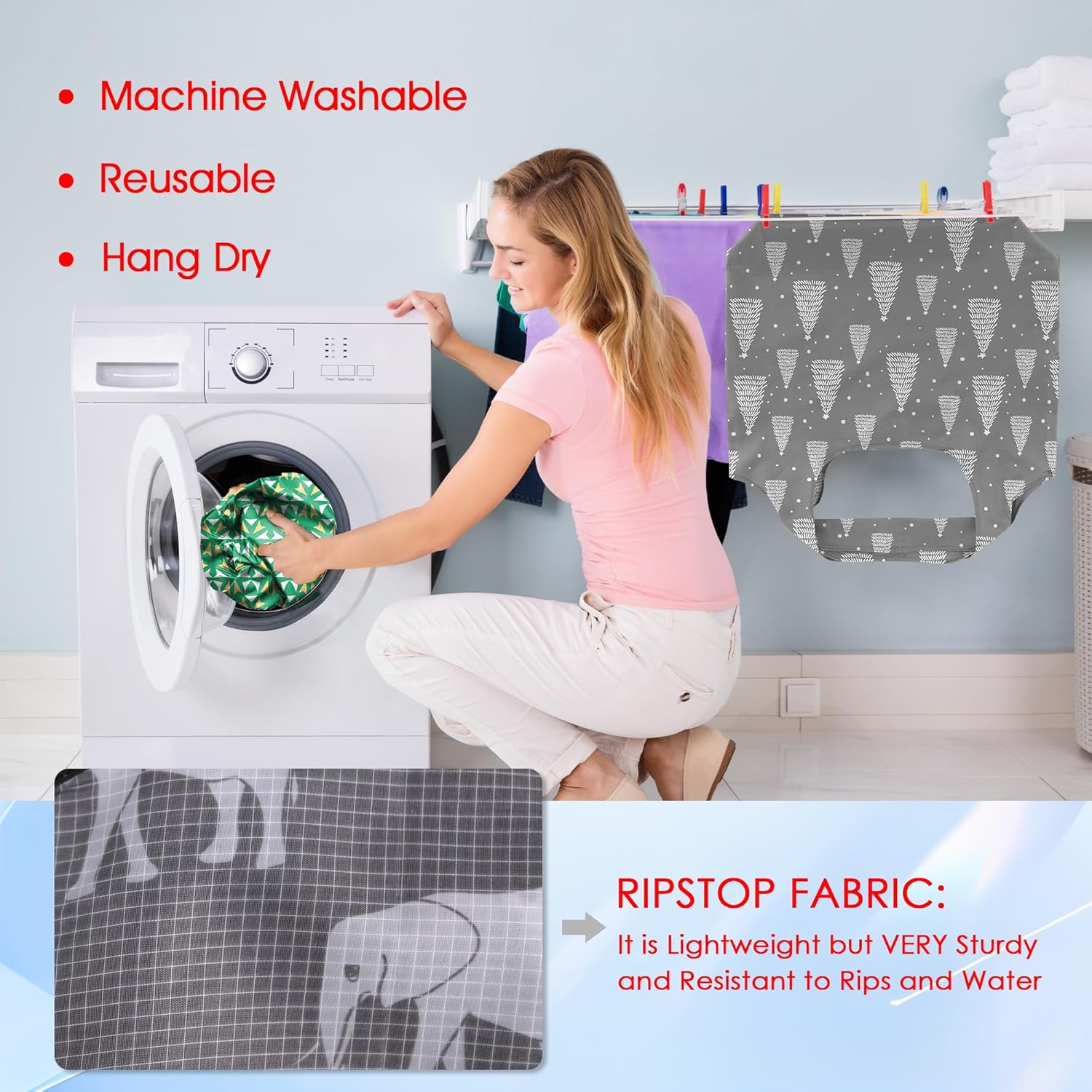 BeeGreen Christmas Reusable Gift Bags,6 Pack Large Holiday Tote Foldable Cloth Bag for Women, Cute Grocery Storage for Xmas Gifts Market Shopping, Washable Collapsible Reusable Bags with Handles​