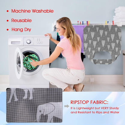 BeeGreen Christmas Reusable Gift Bags,6 Pack Large Holiday Tote Foldable Cloth Bag for Women, Cute Grocery Storage for Xmas Gifts Market Shopping, Washable Collapsible Reusable Bags with Handles​