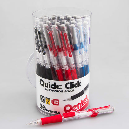 Pentel Quick Click Mechanical Pencil, (0.7mm), Medium, Gray Barrel, Box of 12 Pencils (PD217N)