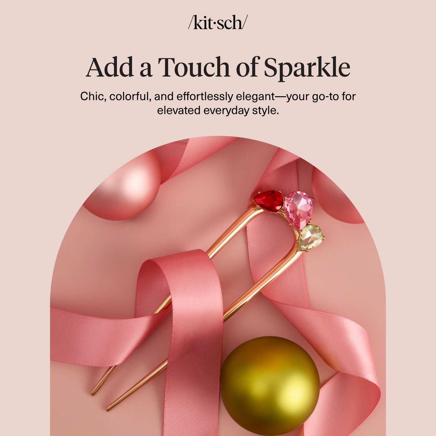 Kitsch Metal French Hair Pin for Women - Elegant Hair Accessories, Ideal for Buns & French Twist, Designed for a Secure, Comfortable Fit | Ideal Gifts for Women - Hematite