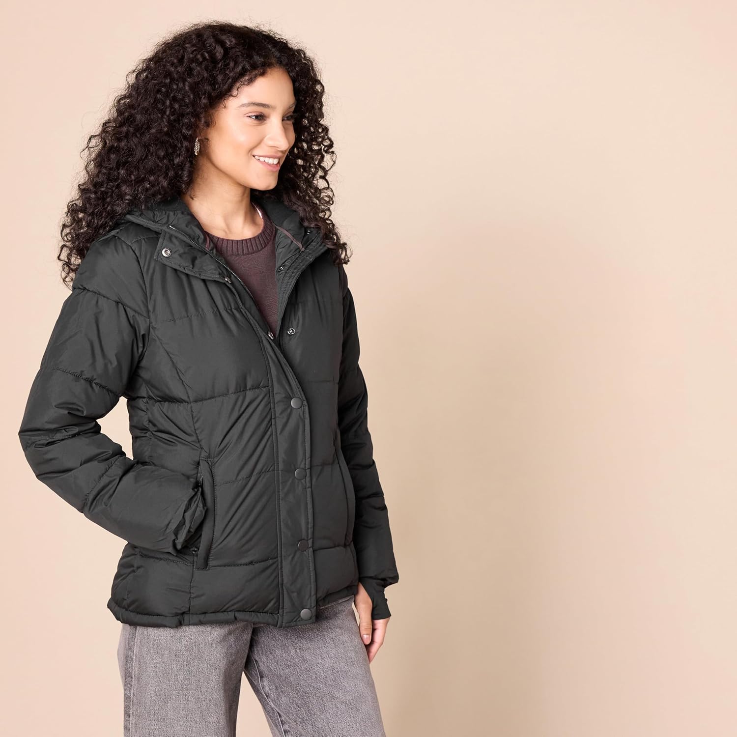 Amazon Essentials Womens Heavyweight Quilted Long-Sleeve Hooded Puffer Coat (Available in Plus Size)
