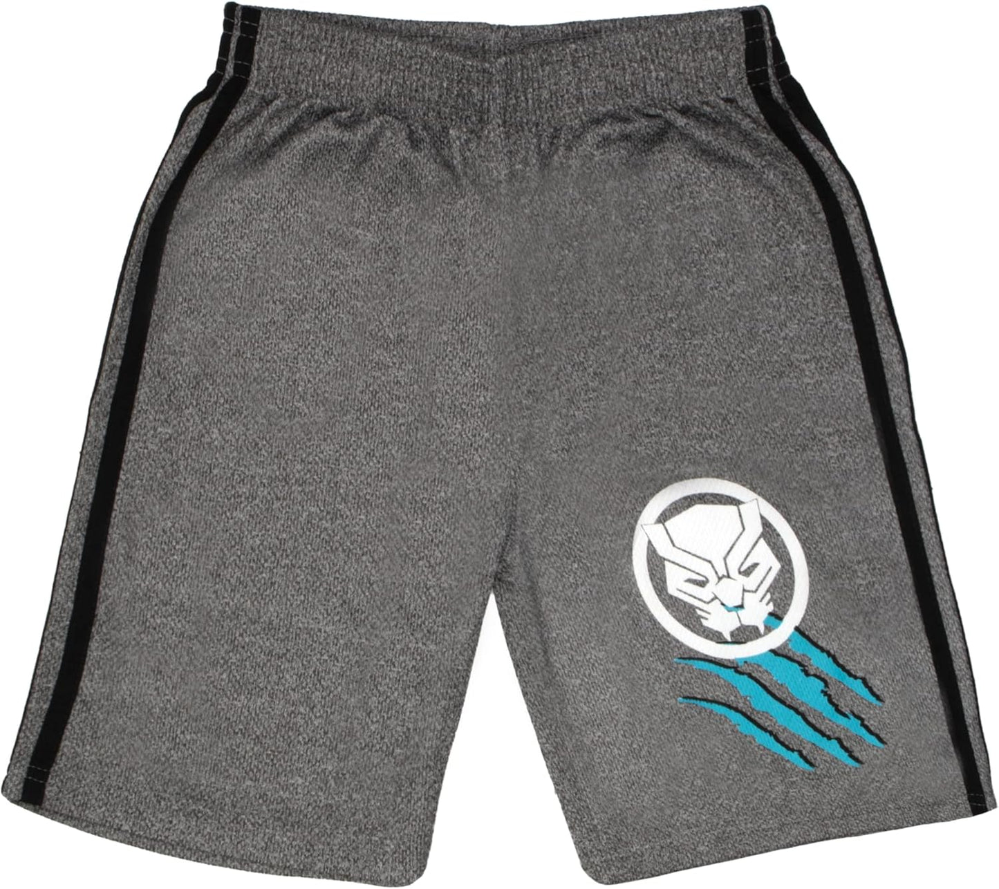 Marvel Avengers Spider-Man Black Panther Miles Morales Boys Superhero Short Sleeve T-Shirt, Tank Top and Mesh Shorts Set