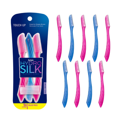 Schick Hydro Silk Touch-Up Dermaplaning Tool with Precision Cover, 3ct | Dermaplane Razor, Face Razors for Women, Eyebrow Razor, Facial Razor, Dermaplaning Razor, Womens Face Razor Peach Fuzz Remover
