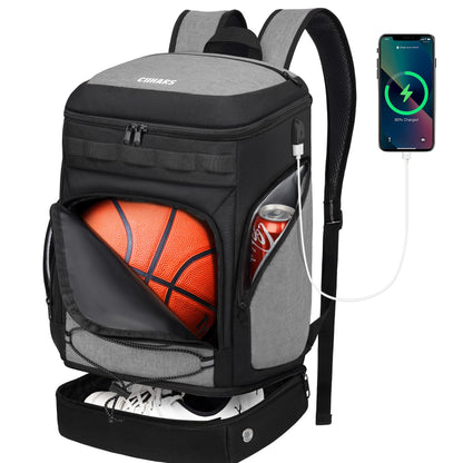 Basketball Backpack Basketball Bag Large Sports Bag with Separate Ball holder & Shoes compartment, Best for Basketball, Soccer,Volleyball,Gym