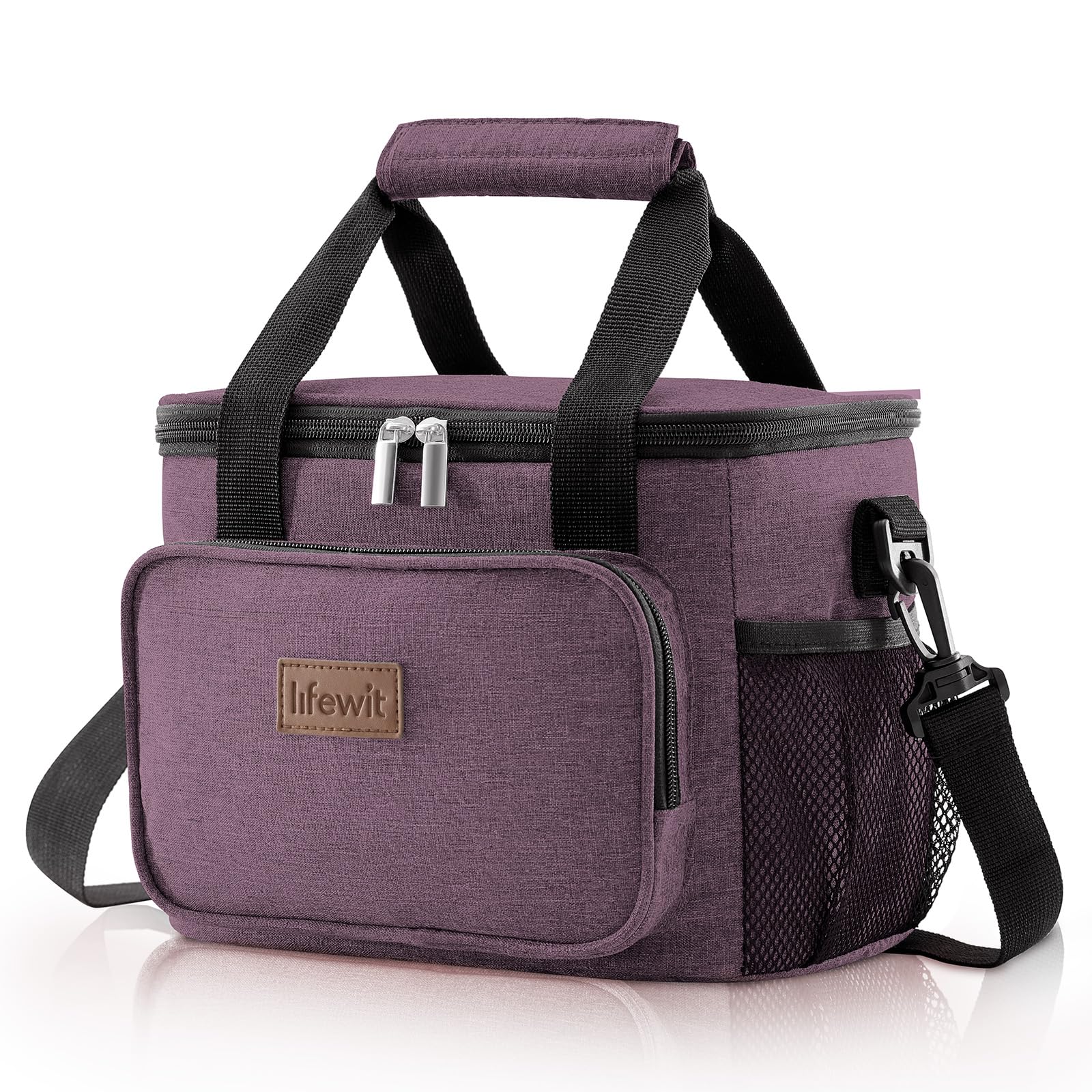 Lifewit Medium Lunch Bag Insulated Lunch Box Soft Cooler Cooling Tote for Adult Men Women, Black 12-Can (9L)