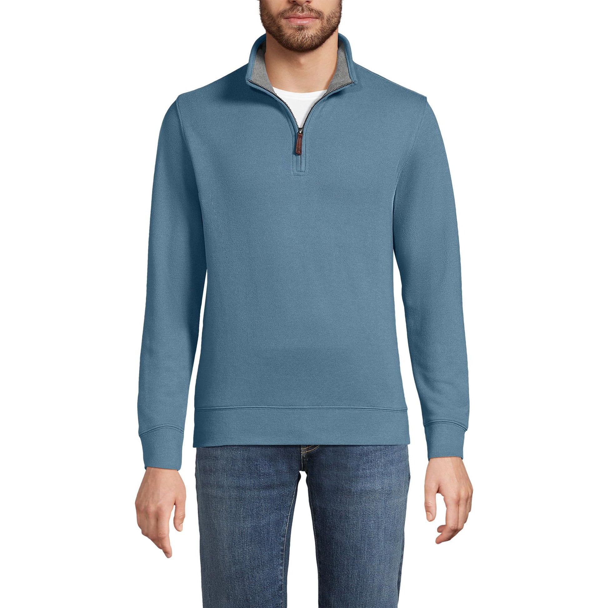 Lands' End Bedford Rib Quarter Zip Sweater
