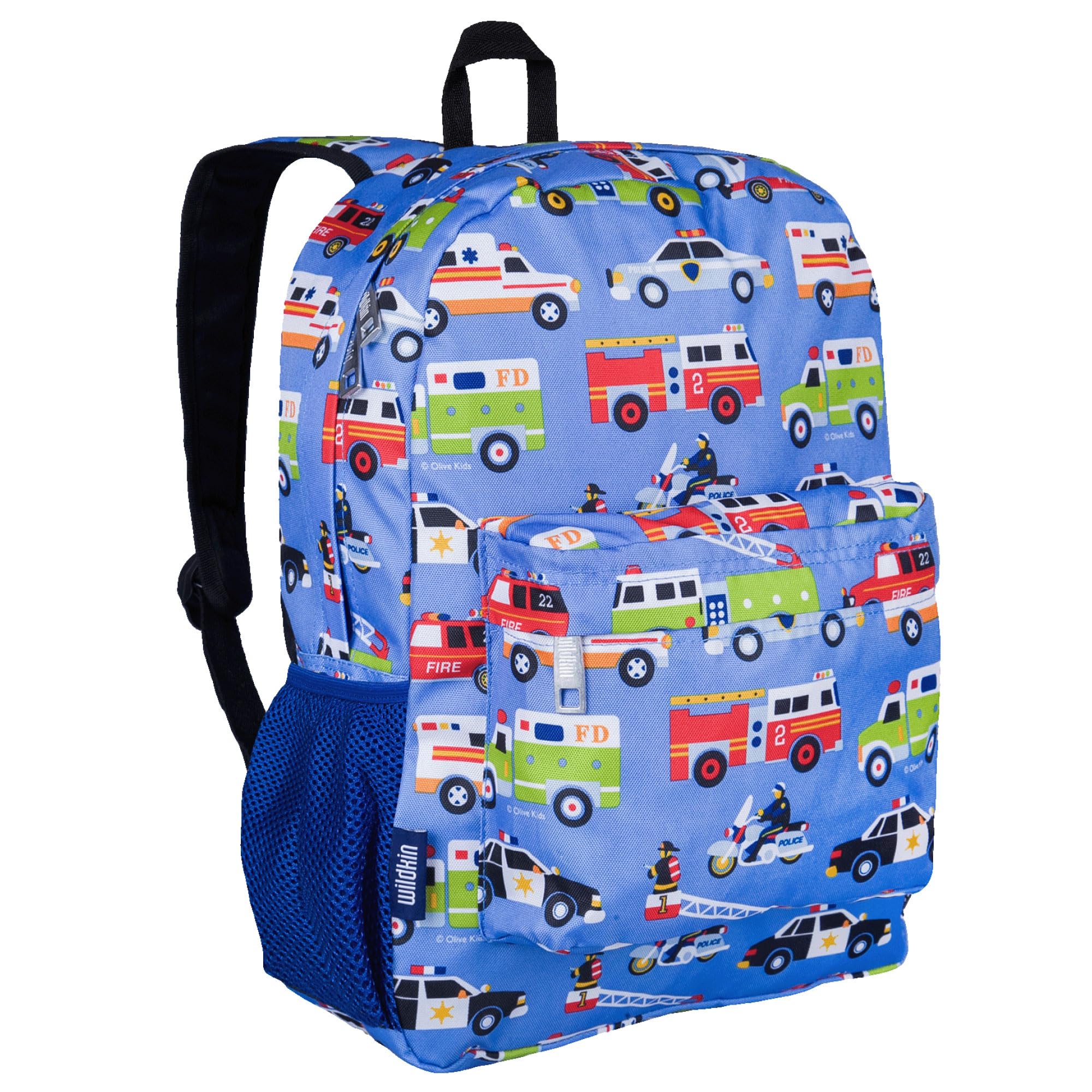 Wildkin 16-inch Kids Backpack – Durable, Padded & Spacious School Bag for Boys & Girls - Blue Stripes