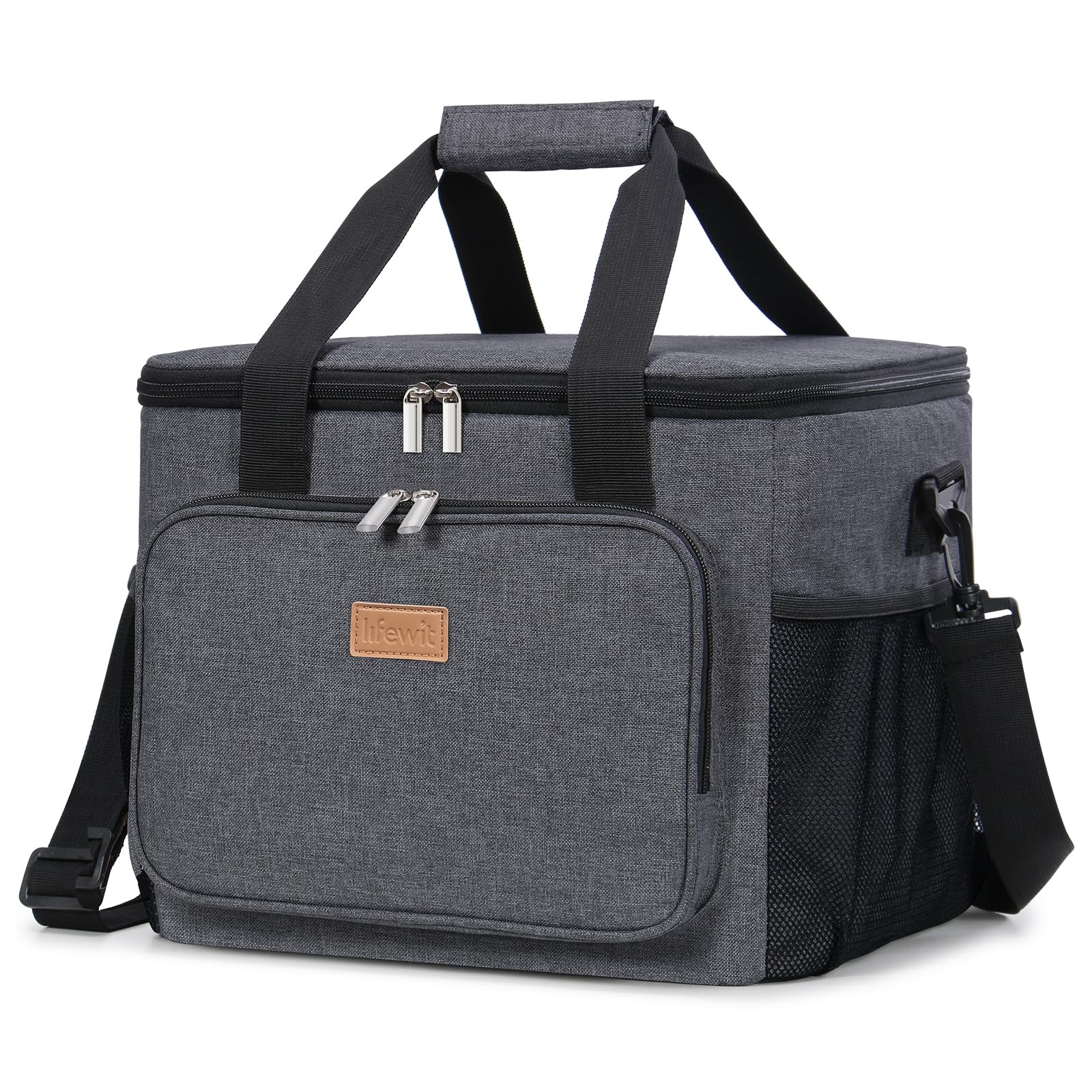 Lifewit Medium Lunch Bag Insulated Lunch Box Soft Cooler Cooling Tote for Adult Men Women, Black 12-Can (9L)