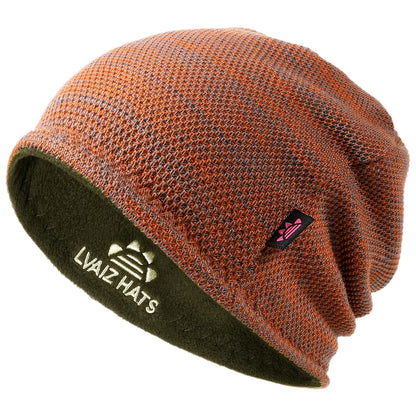 Lvaiz Mens Winter Beanie Hat Warm Fleece Lined Skull Cap for Men Reversible Women Windproof Watch Hat Knit Warm Unisex Beanie