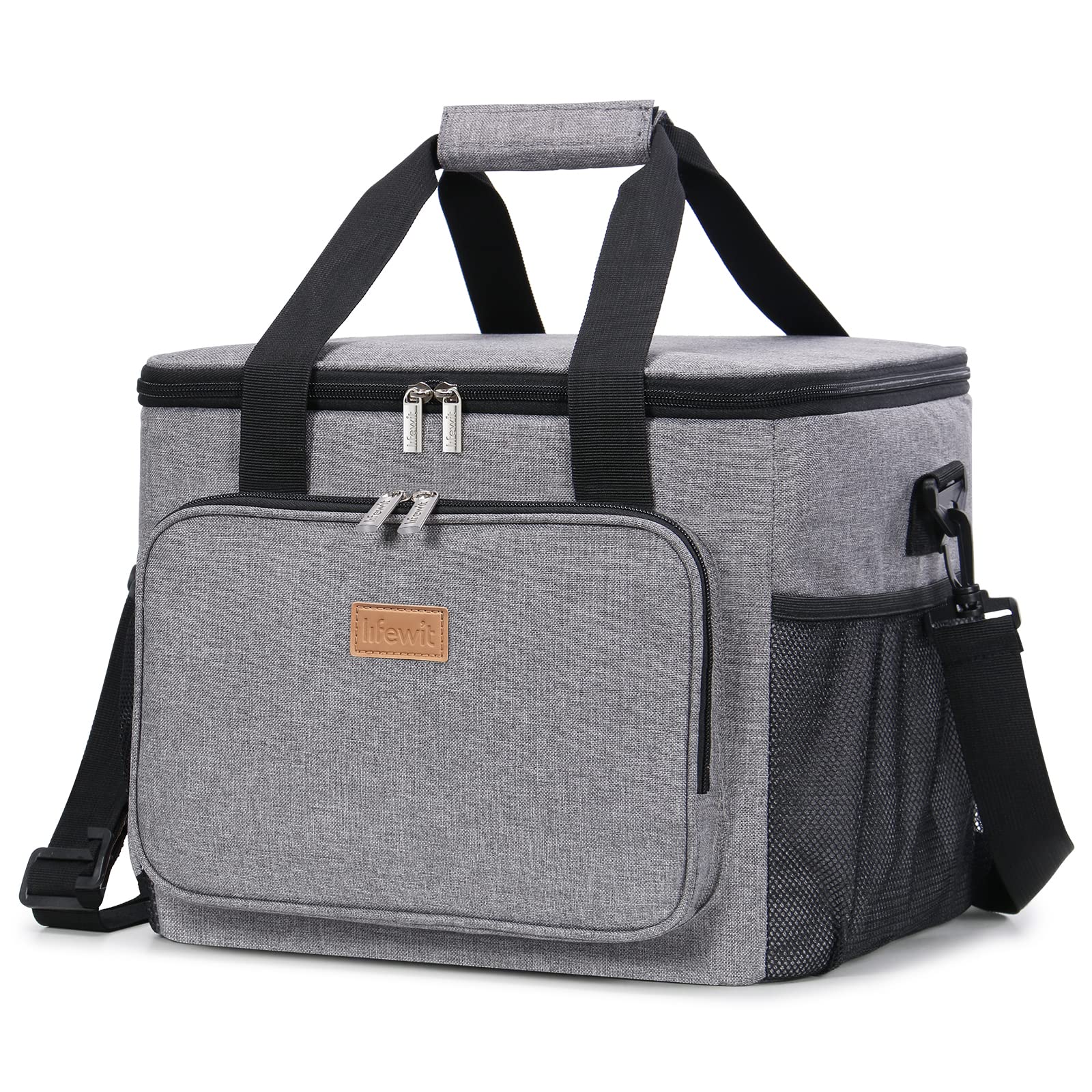 Lifewit Medium Lunch Bag Insulated Lunch Box Soft Cooler Cooling Tote for Adult Men Women, Black 12-Can (9L)
