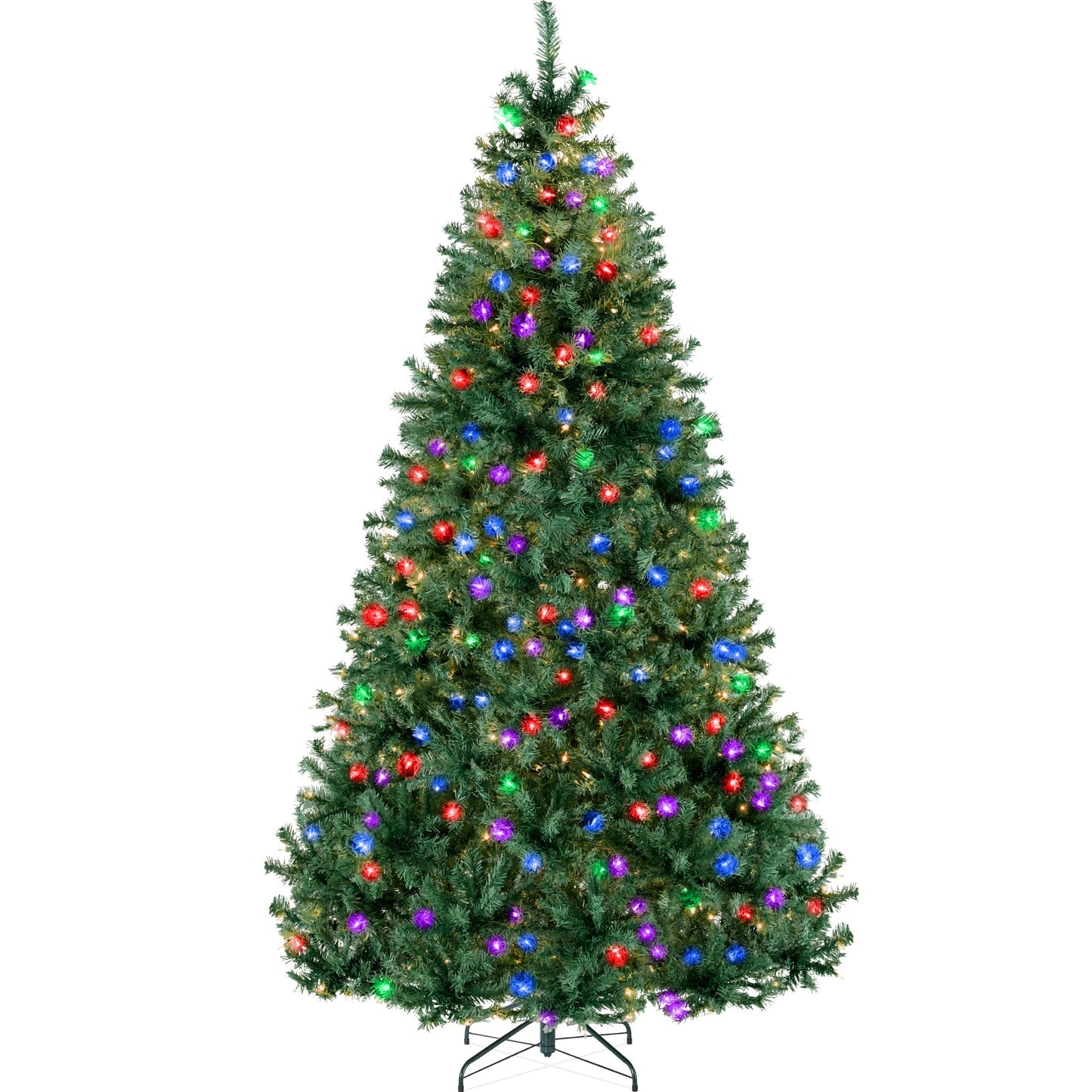 Best Choice Products 6ft Pre-Lit Baby Blue Christmas Tree, Full Artificial Holiday Decoration w/ 947 Branch Tips, 250 Lights, Foldable Base