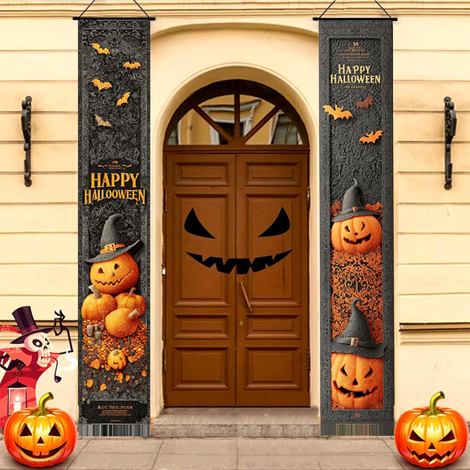 Halloween Decor Decorations Outdoor Indoor, Happy Halloween Banners Porch Signs for Front Door Outside Yard Garland Party Supplies (5)