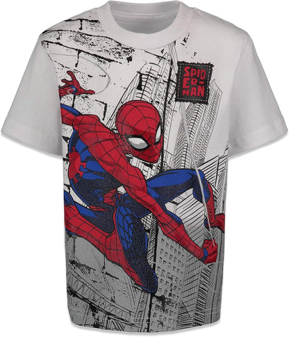 Marvel Spider-Man 4 Pack Pullover T-Shirts Toddler to Big Kid