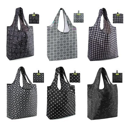 BeeGreen Christmas Reusable Gift Bags,6 Pack Large Holiday Tote Foldable Cloth Bag for Women, Cute Grocery Storage for Xmas Gifts Market Shopping, Washable Collapsible Reusable Bags with Handles​