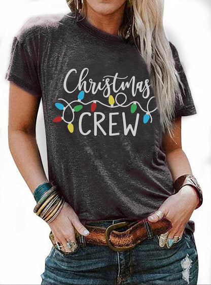 Christmas Shirts for Women:Merry Christmas T-Shirt Xmas Tree Casual Short Sleeve Tee Tops