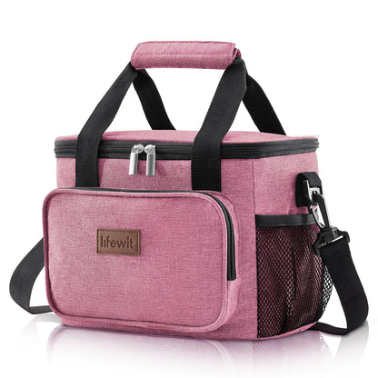 Lifewit Medium Lunch Bag Insulated Lunch Box Soft Cooler Cooling Tote for Adult Men Women, Black 12-Can (9L)