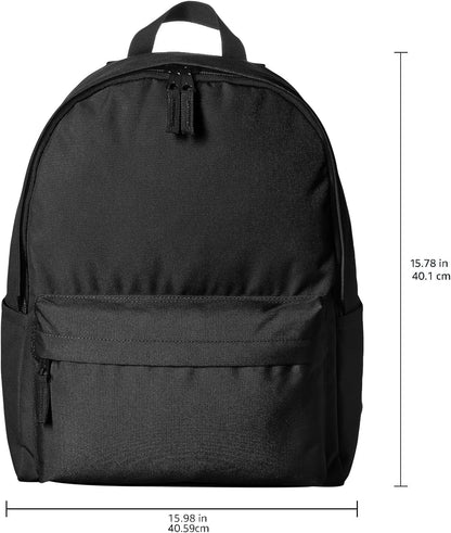Amazon Basics Backpack for School, Study, Travel, Durable Classic Design, Book Bag, Black