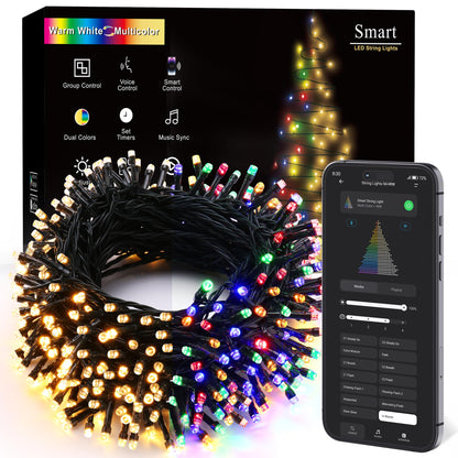 Brizled Christmas Lights, 344.16ft 1000 LED Color Changing Christmas String Lights with Remote, 11 Modes Xmas Tree Light Warm White & Multicolor Xmas Light Green Wire for Home Wedding Party