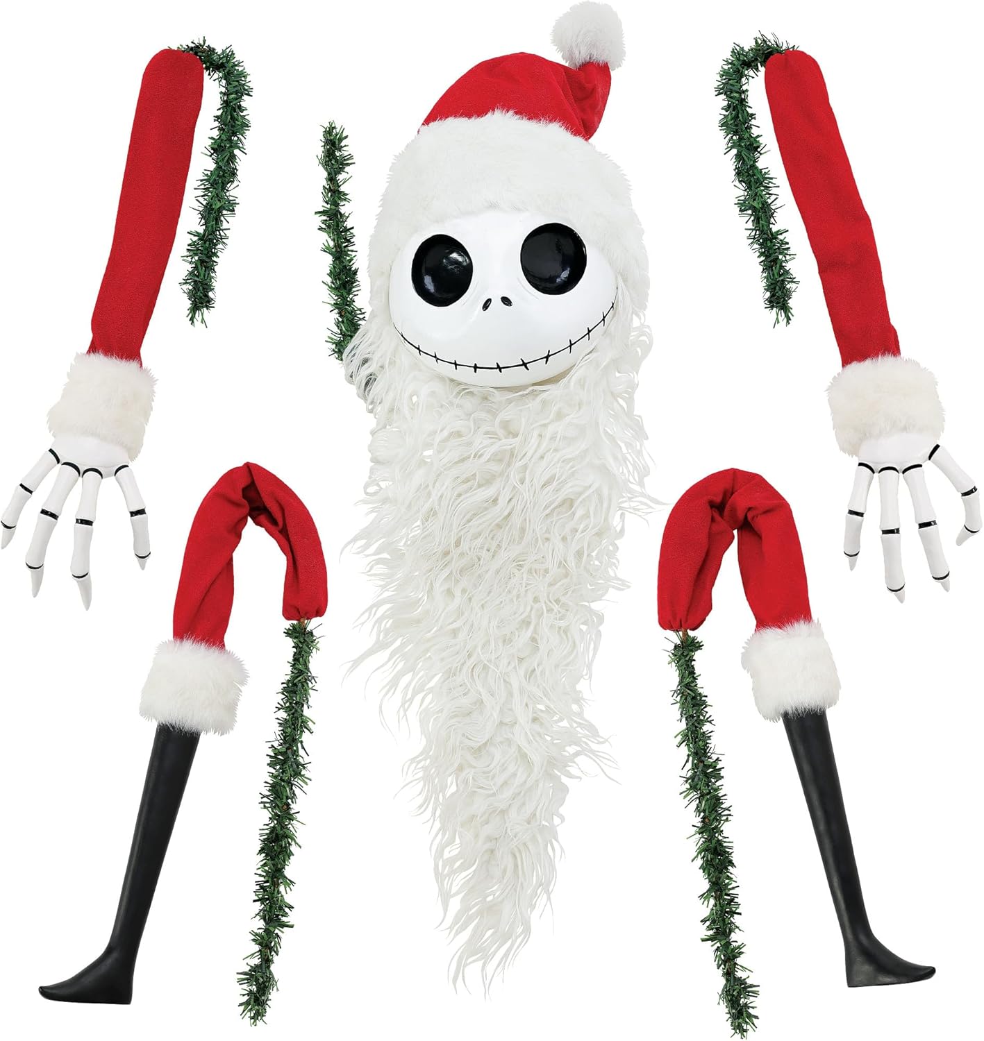 Department 56 Possible Dreams Disney The Nightmare Before Christmas Santa Jack Tree Topper Set, 12 Inch, Multicolor
