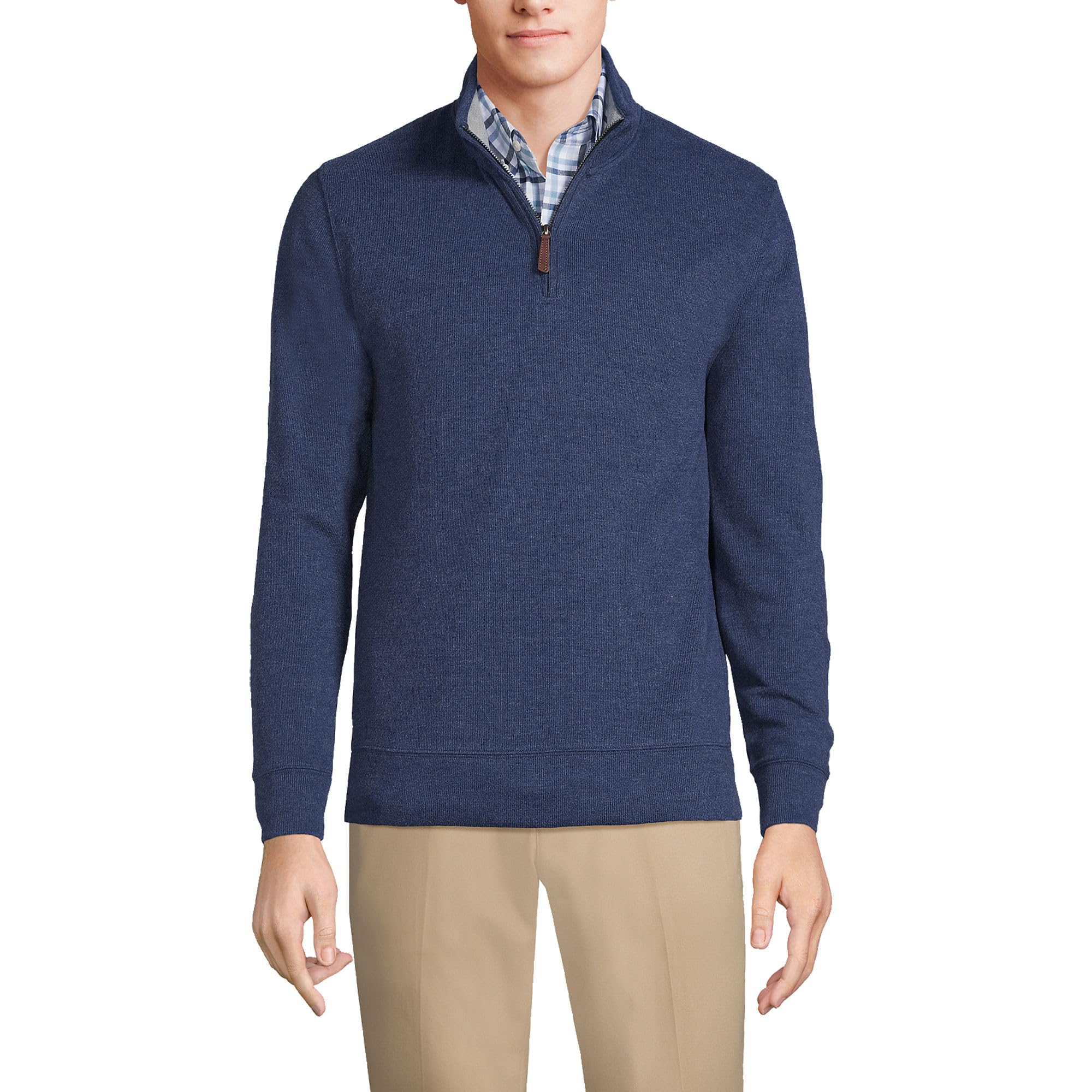 Lands' End Bedford Rib Quarter Zip Sweater