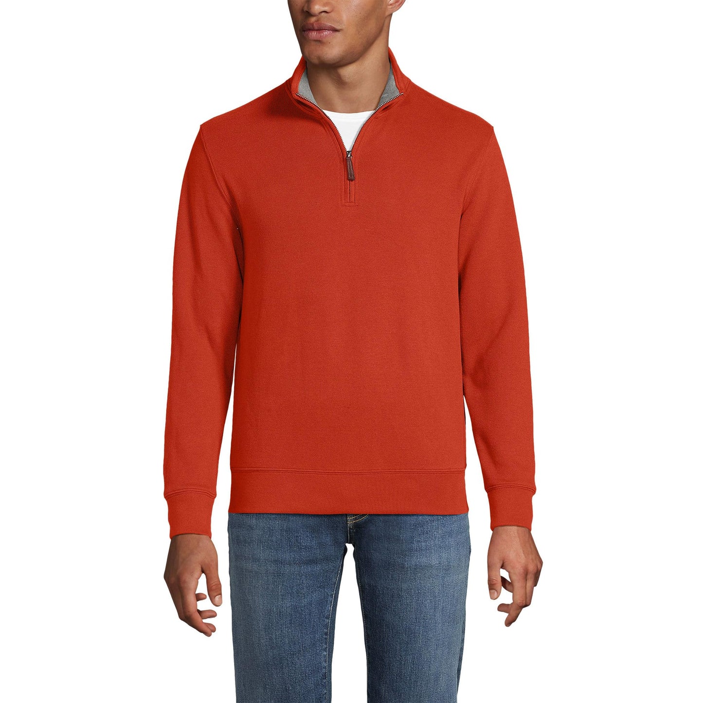 Lands' End Bedford Rib Quarter Zip Sweater