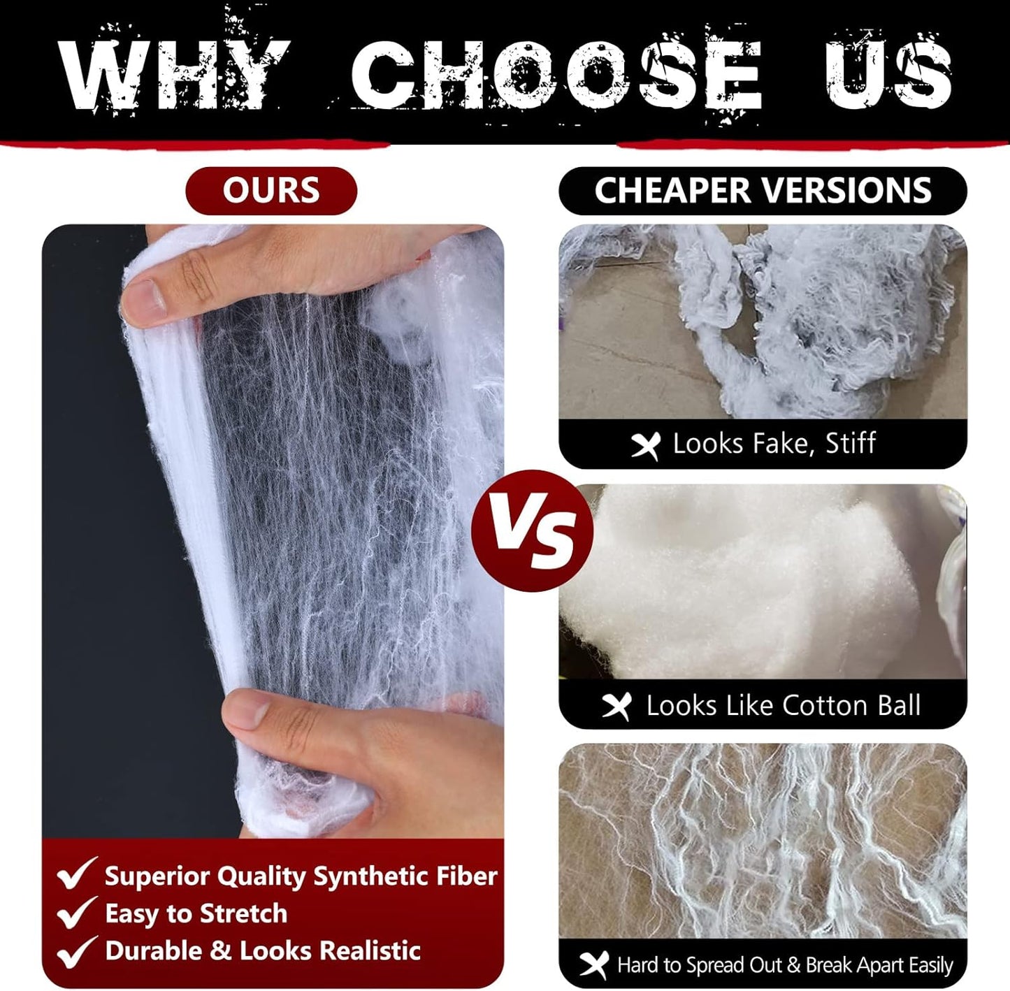 200 sqft Halloween Spider Webs Decorations with 10 Extra Fake Spiders, Super Stretchy Cobwebs for Halloween Decor Indoor and Outdoor