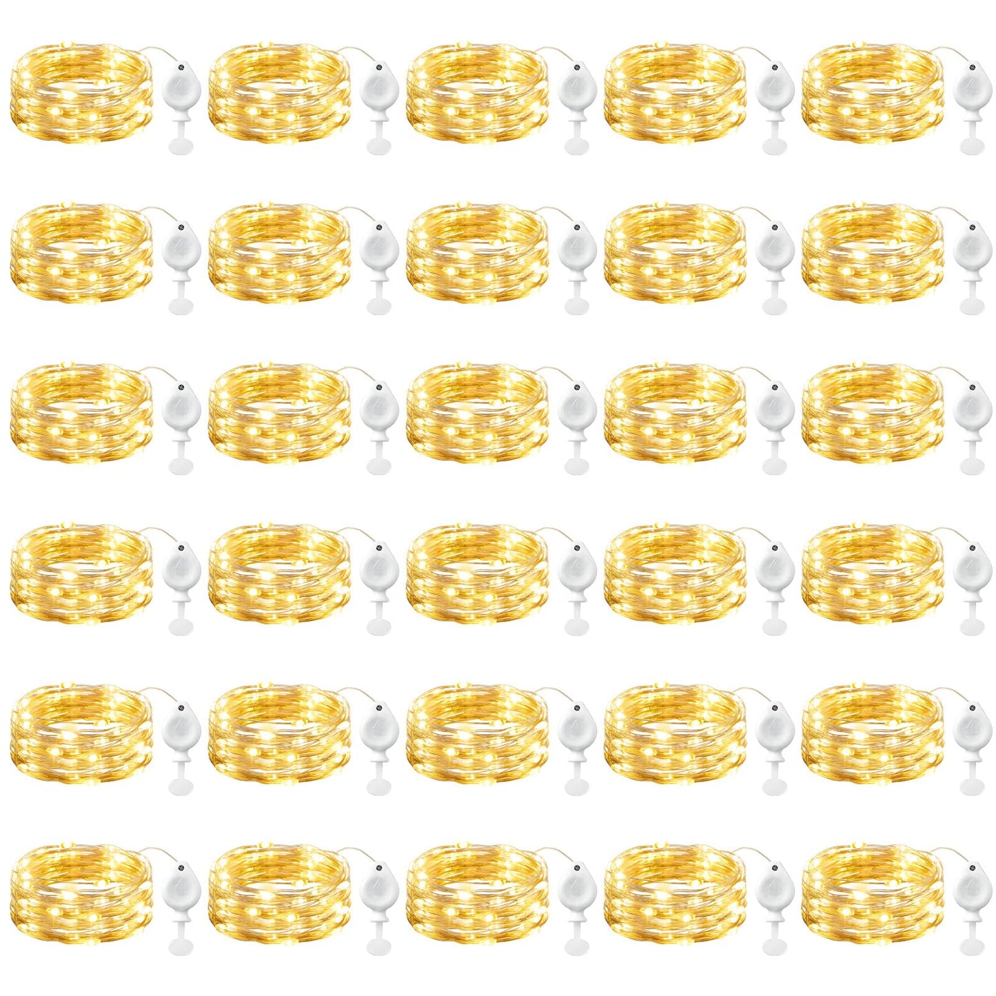 Brightown 14 Pack LED Fairy Lights Battery Operated String Lights, 7ft 20LED Waterproof Silver Wire String Lights, Firefly Starry Moon Lights for Mason Jars DIY Christmas Wedding Party Bedroom