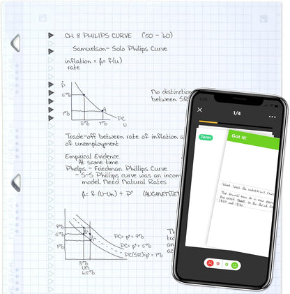 Five Star Loose Leaf Paper + Study App, Graph Ruled Filler Notebook Paper, Reinforced, Fights Ink Bleed, 8-1/2" x 11", 80 Sheets (170122)