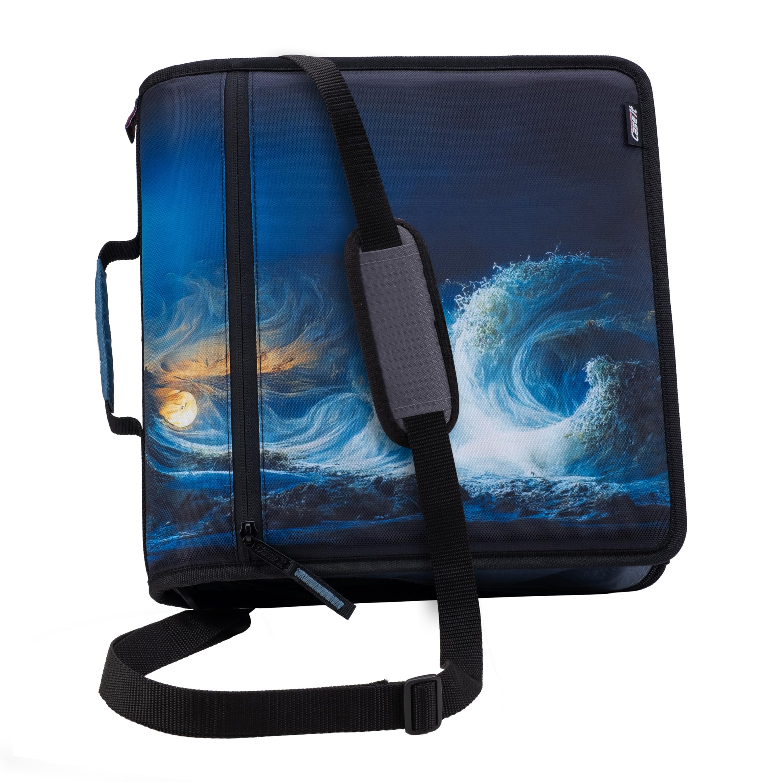 Case-it Mighty Zip Tab School Zipper Binder | 3-Inch O-Rings, 600-Sheet Capacity, 5-Subject Expanding File Folder, Multiple Pockets & Storage Organizer, Shoulder Strap | D-146 Fun Flowers