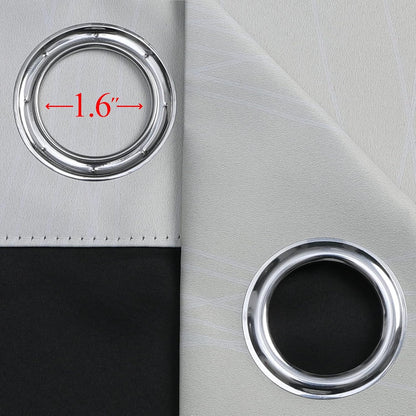 Estelar Textiler Beige and Greyish White Blackout Curtains for Living Room, Full Room Darkening Gradient Drapes for Bedroom, Thermal Insulated Ombre Grommet Curtains for Dining Room,52Wx84L,2 Panels