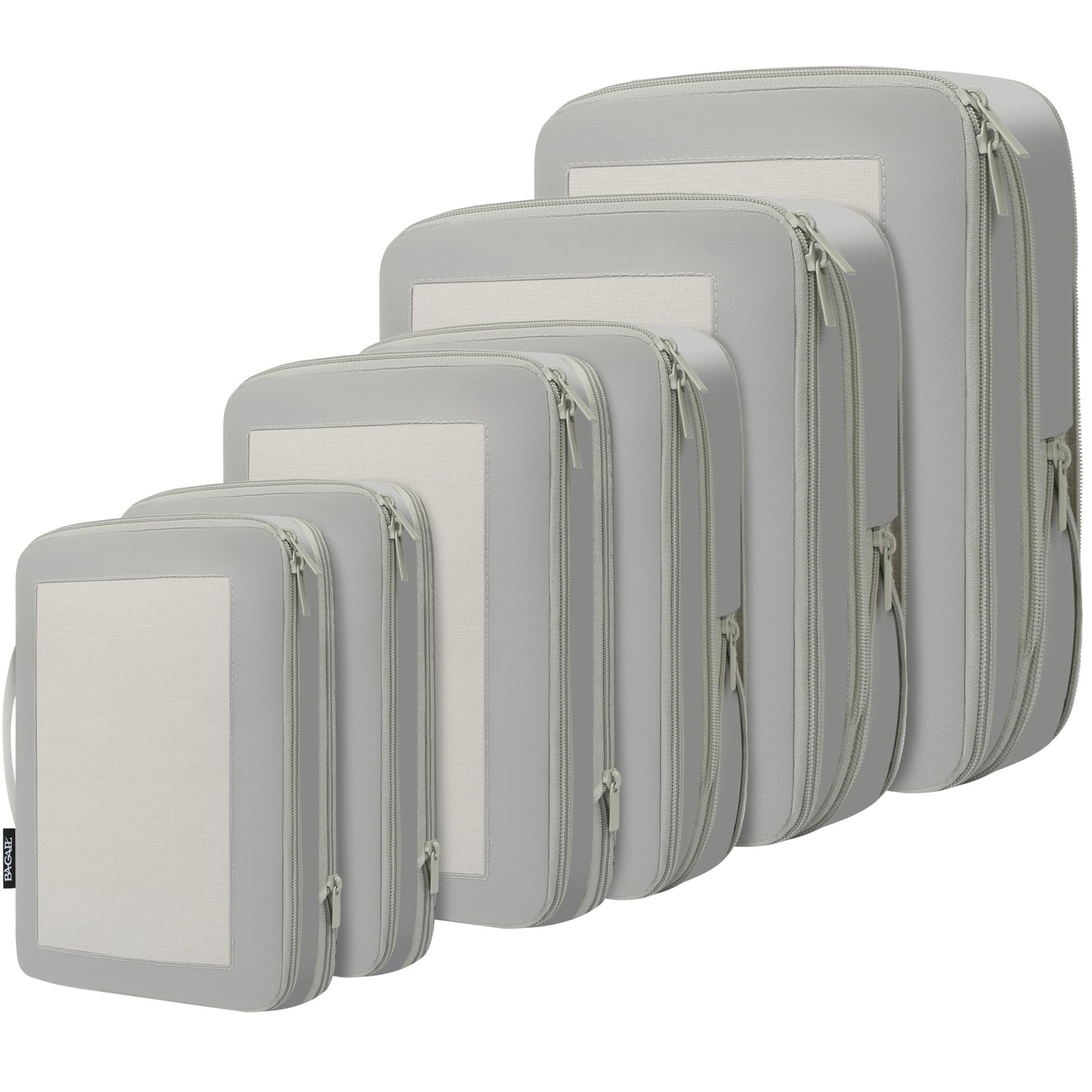 BAGAIL 4 Set/6 Set/8 Set Compression Packing Cubes Travel Accessories Expandable Packing Organizers (Half Mesh, 6-Black)