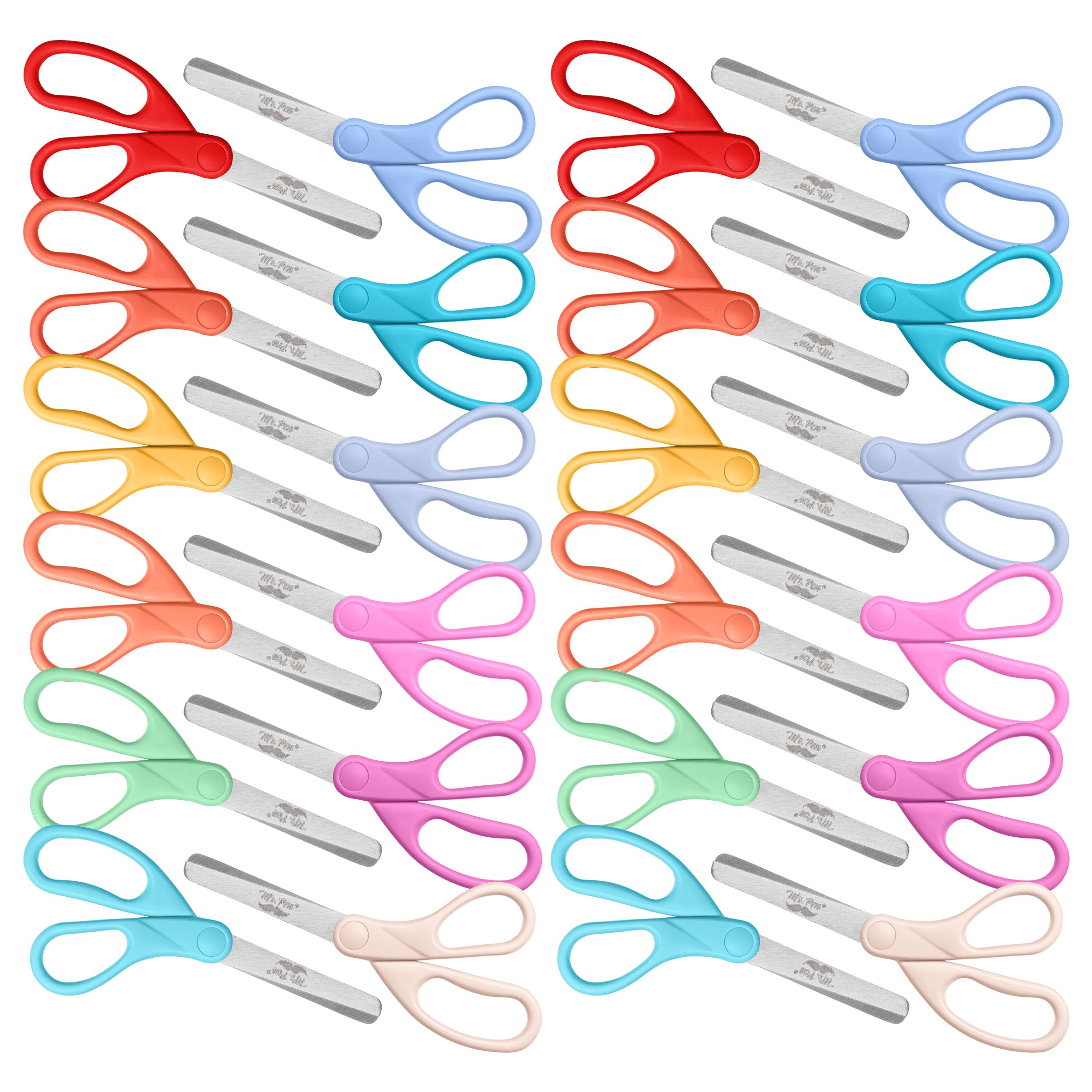 Mr. Pen Kids Scissors - 6 Pack, 5 Inch, Colored Toddler Safety Scissors for Kids, School & Preschool
