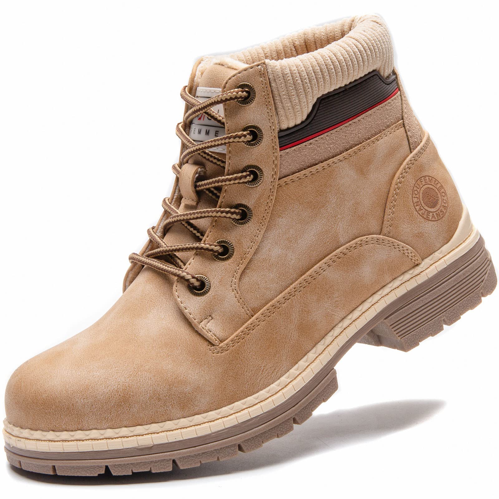 ANJOUFEMME Work Hiking Boots for Women Waterproof - Womens Outdoor Ankle Boots Lightweight Snow Winter Boots for Trekking Walking