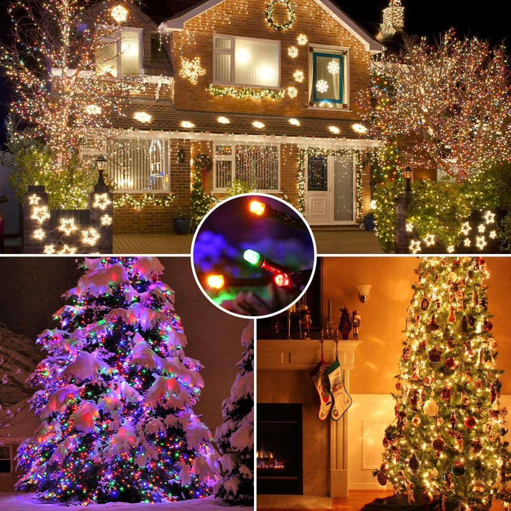 Brizled Christmas Lights, 344.16ft 1000 LED Color Changing Christmas String Lights with Remote, 11 Modes Xmas Tree Light Warm White & Multicolor Xmas Light Green Wire for Home Wedding Party