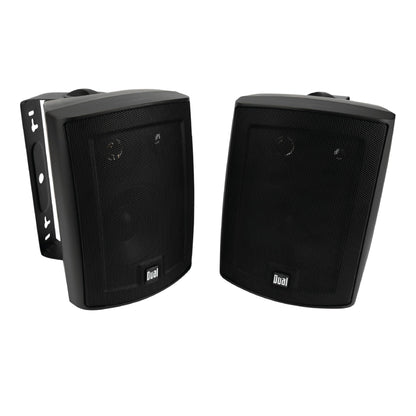 Dual Electronics LU43PB 4" 3-Way High Performance Outdoor Indoor Wired Speakers | Effortless Set Up | Home, Pool, Patio, Garage Use | Weather Resistant | Expansive Stereo Sound Coverage | Black