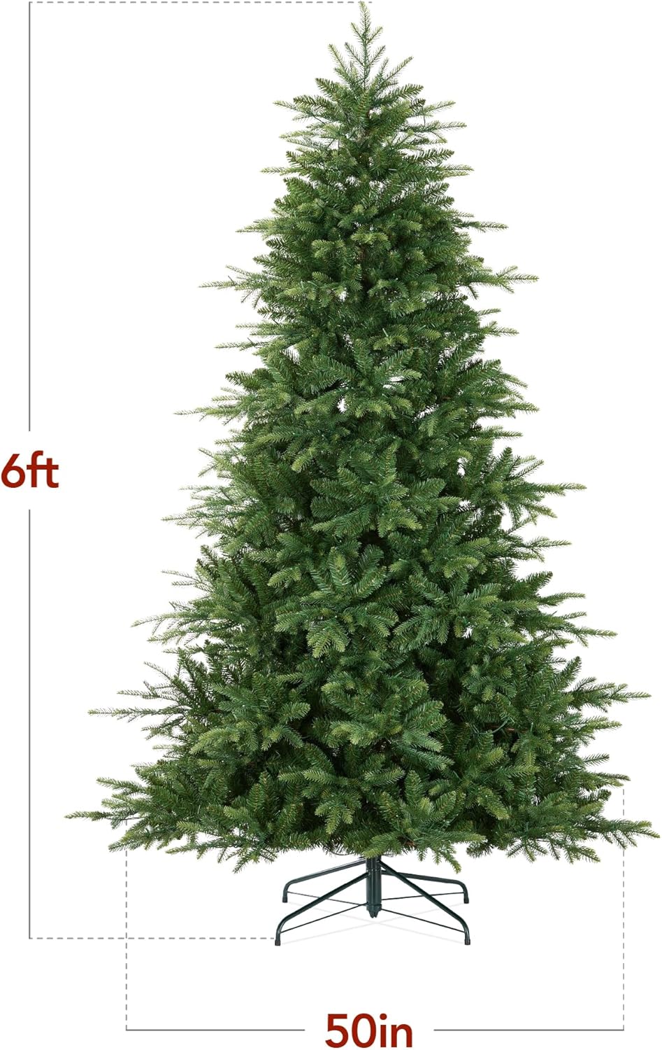 Best Choice Products Full Aspen Christmas Tree, 6ft Pre-lit Realistic Noble Fir w/ 450 Glowing Micro LED Lights, 2-in-1 White & Multicolor