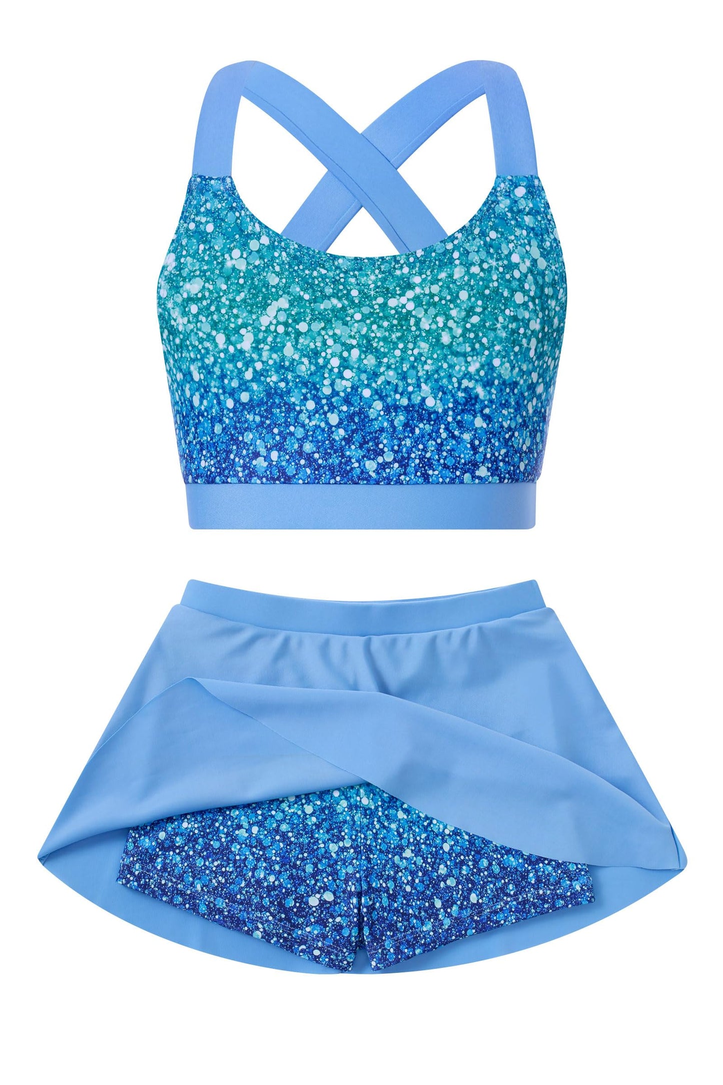 Cutemile Little Girls Two Piece Tankini Swimsuit Summer Boyshort Bathing Suit Beach Rash Guard Swimwear 6-13 Years