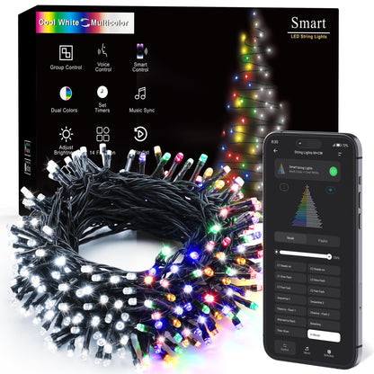 Brizled Christmas Lights, 344.16ft 1000 LED Color Changing Christmas String Lights with Remote, 11 Modes Xmas Tree Light Warm White & Multicolor Xmas Light Green Wire for Home Wedding Party