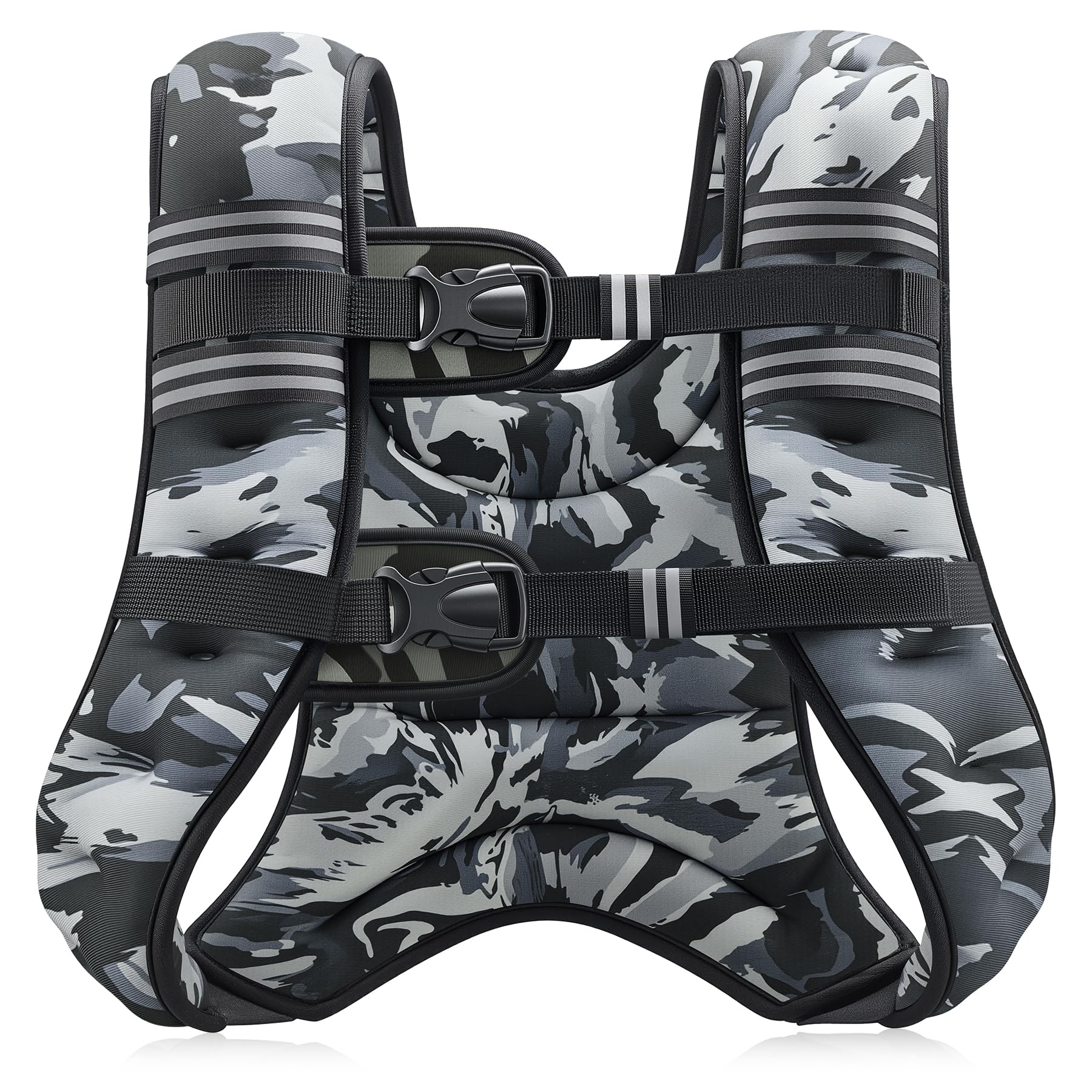 ZELUS Weighted Vest, 6lb/8lb/12lb/16lb/20lb/25lb/30lb Weight Vest with Reflective Stripe for Workout, Strength Training, Running, Fitness, Muscle Building, Weight Loss, Weightlifting