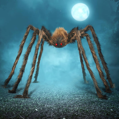 JOYIN 6.5ft Halloween Spider Outdoor Decorations, Scary Giant Large Spider Props for Halloween Outside Decor, Indoor Party Supplies and Yard Lawn Decoration, Black