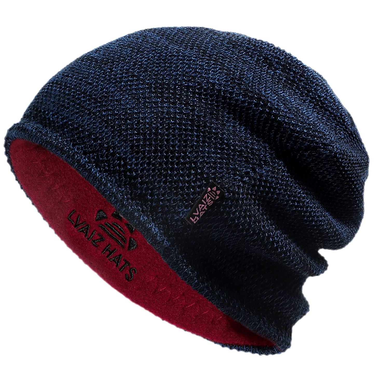 Lvaiz Mens Winter Beanie Hat Warm Fleece Lined Skull Cap for Men Reversible Women Windproof Watch Hat Knit Warm Unisex Beanie