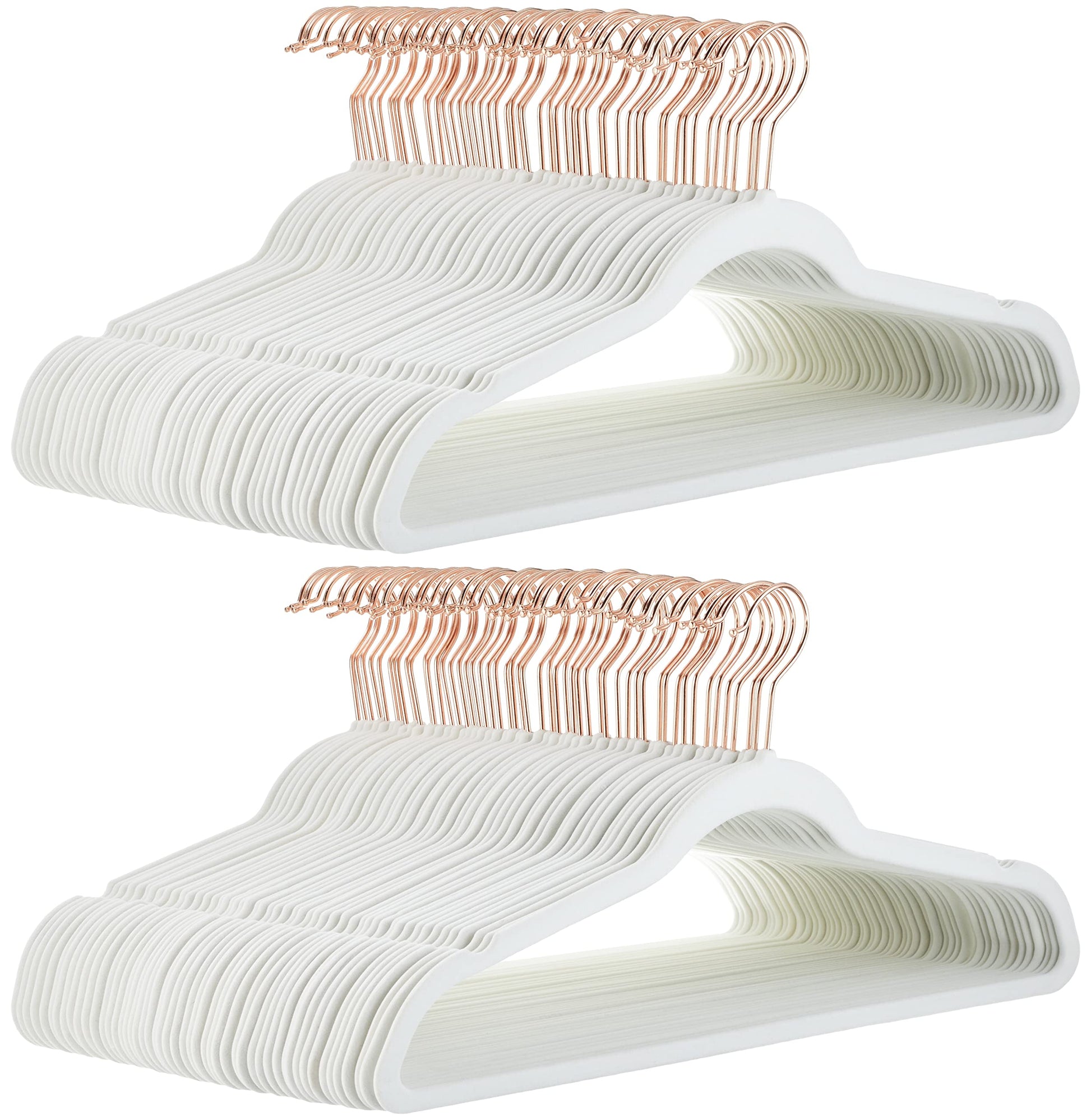 Amazon Basics Slim, Velvet, Non-Slip Suit Clothes Hangers, Pack of 50, Black